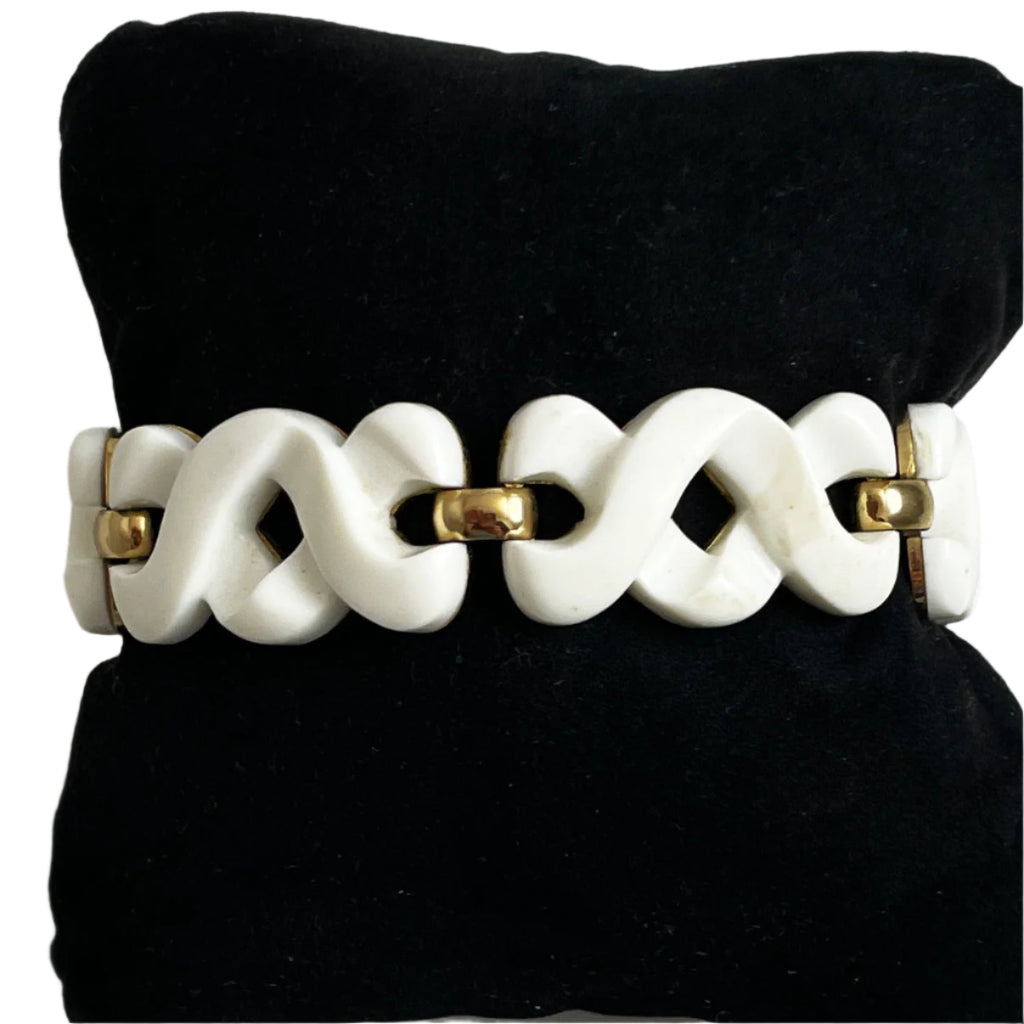 Monet White Lucite Bracelet Vintage