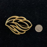 Monet Large Gold Leaf Brooch