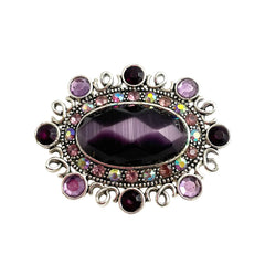 Monet Purple Rhinestone Brooch