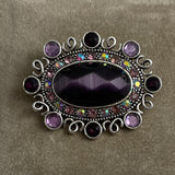 Monet Purple Rhinestone Brooch