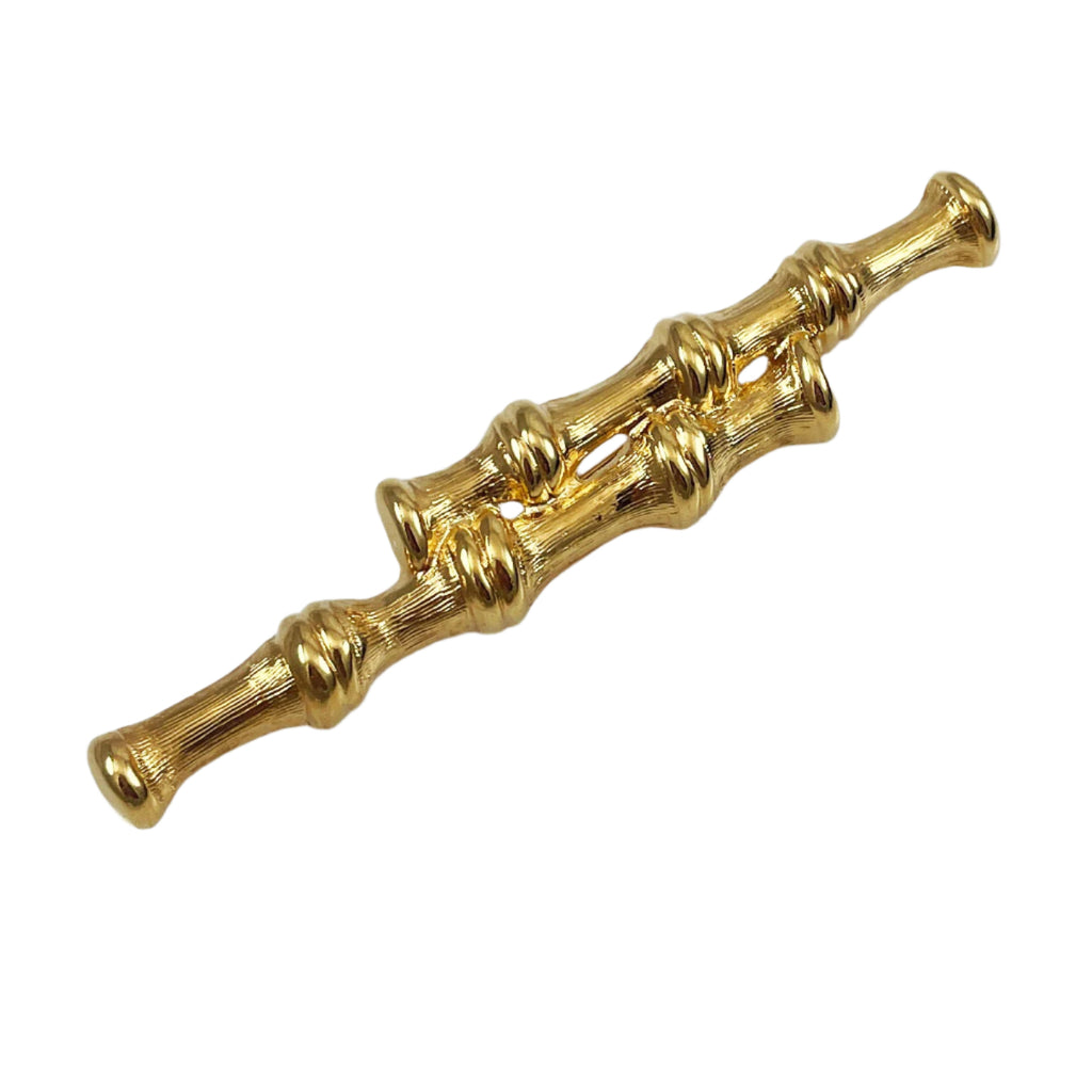 Monet Gold Bamboo Bar Brooch Vintage