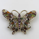 Monet Rhinestone & Enamel Butterfly Brooch