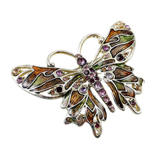 Monet Rhinestone & Enamel Butterfly Brooch