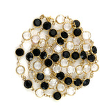 Monet Crystal & Black Bead Necklace Vintage