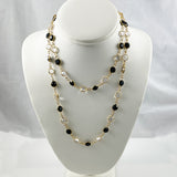 Monet Crystal & Black Bead Necklace Vintage