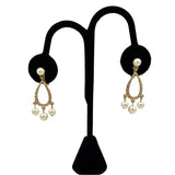 Vintage Monet Chandelier Gold Pearl Earrings