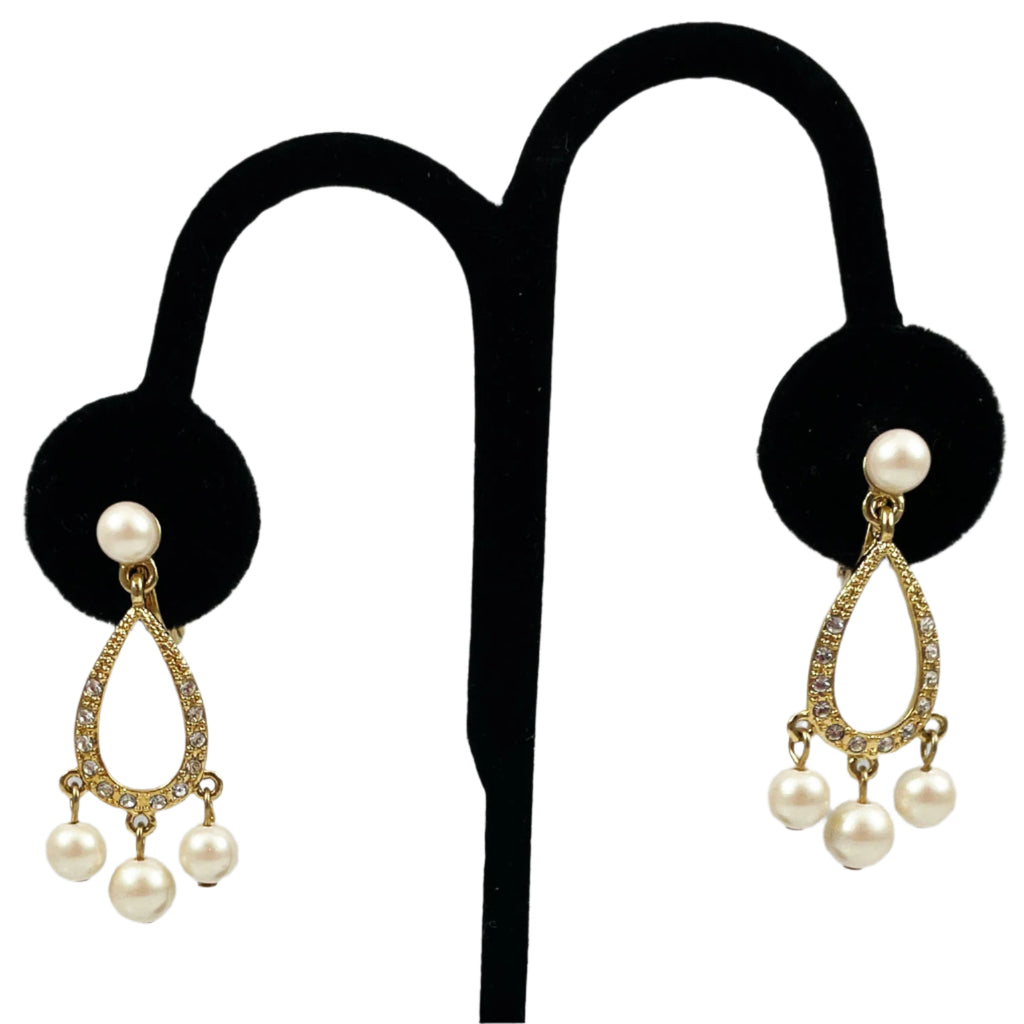 Monet Chandelier Gold Pearl Earrings