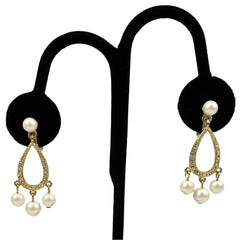 Monet Chandelier Gold Pearl Earrings