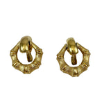 Monet Gold Bamboo Door Knocker Earrings