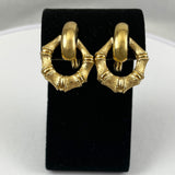 Monet Gold Bamboo Door Knocker Earrings