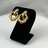 Monet Gold Bamboo Door Knocker Earrings