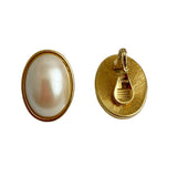 Monet Pearl & Gold Clip On Earrings Vintage
