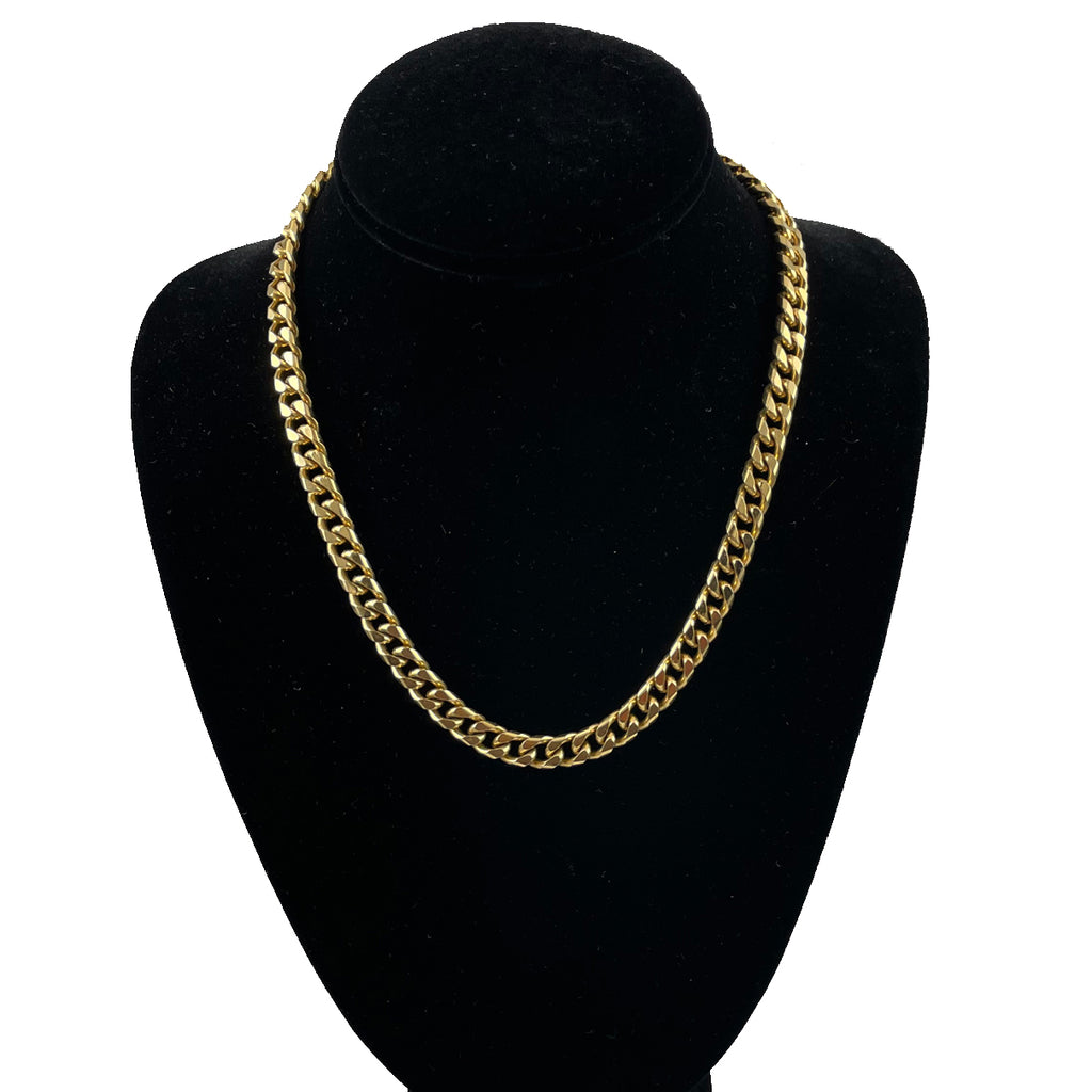 Monet Flat Cuban Gold Chain Necklace