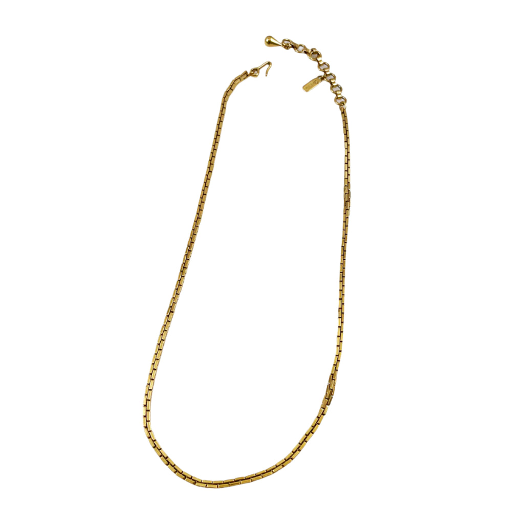 Monet Gold Box Chain Necklace