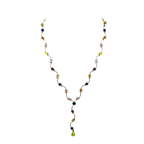 Monet Colorful Gold & Fiber Optic Bead Necklace