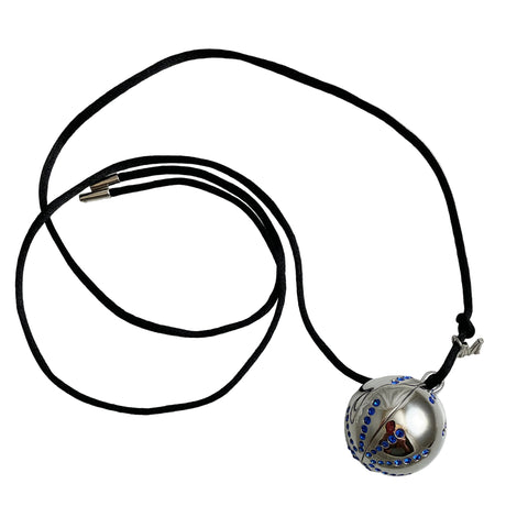 Morrelato Italian Jeweled Crystal Ball Pendant Necklace
