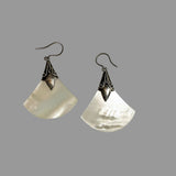 Sterling Mother of Pearl Vintage Earrings Signed KAE