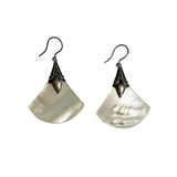 Sterling Mother of Pearl Vintage Earrings Signed KAE