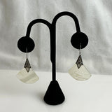 Sterling Mother of Pearl Vintage Earrings Signed KAE