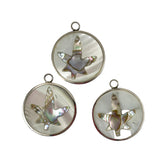 Mother of Pearl and Abalone Leaf Pendants Vintage