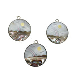 Mother of Pearl and Abalone Picture Pendants Vintage