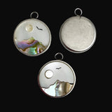 Mother of Pearl and Abalone Picture Pendants Vintage