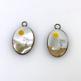 Mother of Pearl Abalone Sunset Charms Pendants Vintage