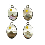 Mother of Pearl Abalone Sunset Charms Pendants Vintage