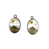 Mother of Pearl Abalone Sunset Charms Pendants Vintage