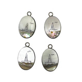 Mother of Pearl Abalone Sunset Boats Charms Pendants Vintage