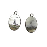 Mother of Pearl Abalone Sunset Boat Charms Pendants Vintage