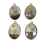 Mother of Pearl Abalone Picture Charms Pendants Vintage 25mm (2)