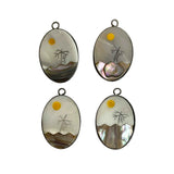 Mother of Pearl Abalone Picture Charms Pendants Vintage 25mm (2)