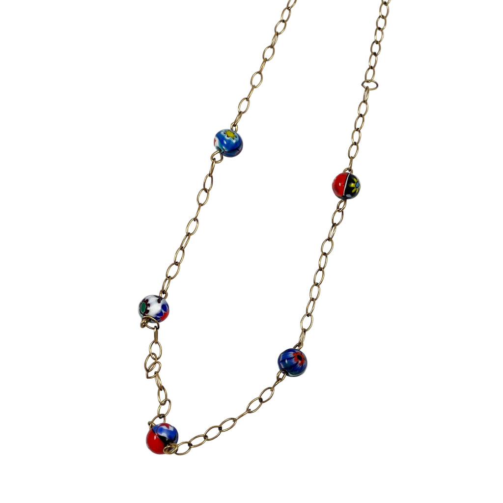 Italian Murano Bead Gold Filled Necklace