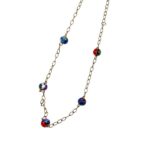 Italian Murano Bead Gold Filled Necklace