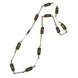 Green Murano Wedding Cake Beaded Necklace Vintage