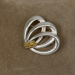 Napier Silver & Gold Brooch Vintage