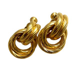 Napier Gold Knot Earrings Clip On Vintage