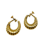 Napier Gold Hoop Clip On Earrings Vintage