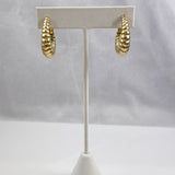 Napier Gold Shrimp Hoop Earrings Vintage