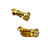 Napier Gold Rhinestone Hoop Earrings Vintage