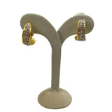 Napier Gold Rhinestone Hoop Earrings 
