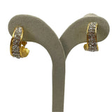 Napier Gold Rhinestone Hoop Earrings Vintage