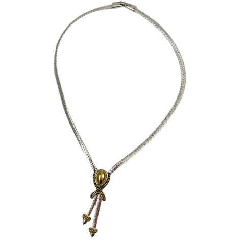 Napier Silver & Gold  Herringbone Necklace Vintage
