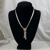 Napier Silver & Gold  Herringbone Necklace Vintage