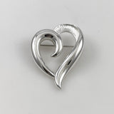 Napier Silver Heart Brooch Vintage