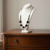 Navy Gold Plated Beaded Necklace