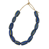 Venetian Onionskin Blue & Yellow Glass Trade Beads