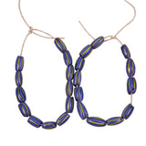 Antique Venetian Onionskin Blue & Yellow Glass Trade Beads