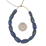 Venetian Onionskin Blue & Yellow Glass Trade Beads
